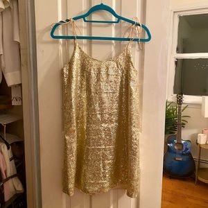 Urban Gold Sequin Slip Dress